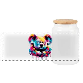 Koala - Boîte à biscuits avec couvercle en bois - blanc - Devant