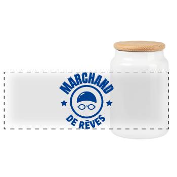 natation, nager, nageur - Boîte à biscuits avec couvercle en bois - blanc - Devant