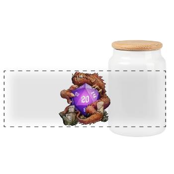 Le Dragon Roll - Boîte à biscuits avec couvercle en bois - blanc - Devant