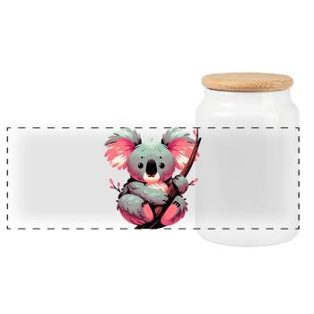 Koala - Boîte à biscuits avec couvercle en bois - blanc - Devant