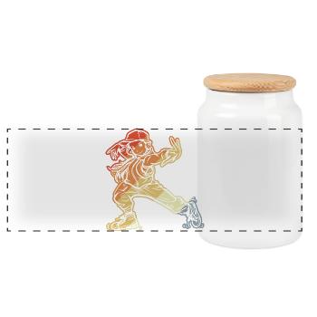 Breakdance Mädchen - Panorama Keksdose mit Holzdeckel - Weiß - Vorne