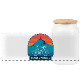 Conception d’un t-shirt de vélo Mont Ventoux - Boîte à biscuits avec couvercle en bois - blanc - Devant
