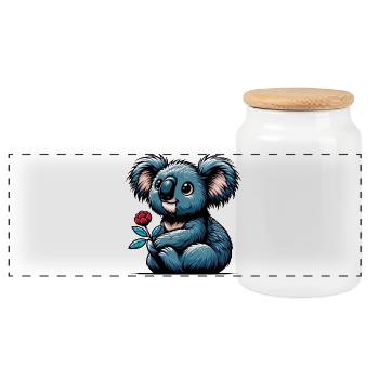 Koala - Panorama Keksdose mit Holzdeckel - Weiß - Vorne