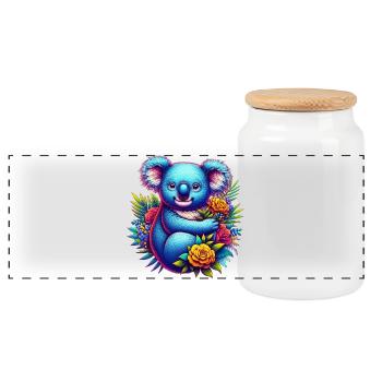 Koala - Panorama Keksdose mit Holzdeckel - Weiß - Vorne
