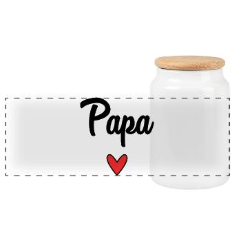 DAD. FATHER'S DAY. HAPPY FATHER'S DAY. HAPPY BIRTHDAY. - Panoramic Cookie Jar with Wooden Lid - white - Front