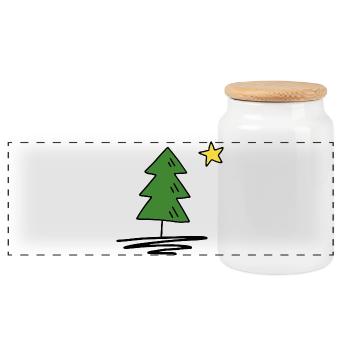 Weihnachten - Panorama Keksdose mit Holzdeckel - Weiß - Vorne