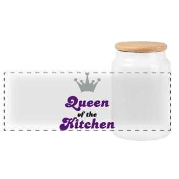 Great gifts for women - Panoramic Cookie Jar with Wooden Lid - white - Front