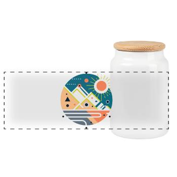 Mountains - Panoramic Cookie Jar with Wooden Lid - white - Front