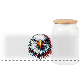 Aigle - Boîte à biscuits avec couvercle en bois - blanc - Devant