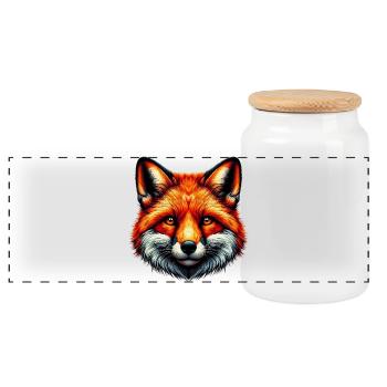 Renard - Boîte à biscuits avec couvercle en bois - blanc - Devant