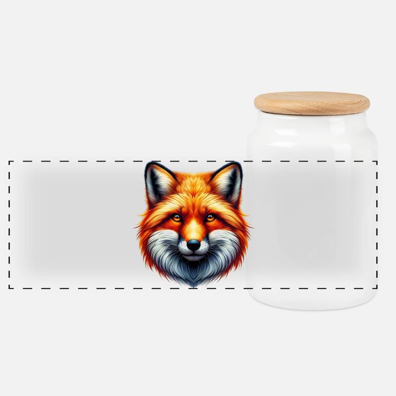 Fuchs - Panorama Keksdose mit Holzdeckel - Weiß