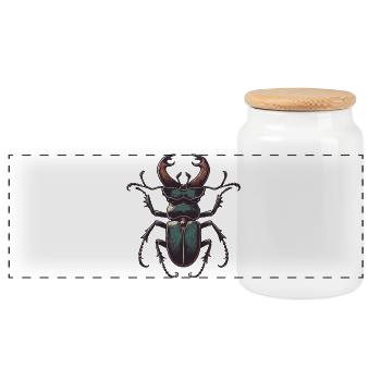 Cerf-volant - Boîte à biscuits avec couvercle en bois - blanc - Devant