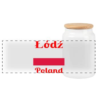 Łódź, Polen - Stilvolle Drucke - Panorama Keksdose mit Holzdeckel - Weiß - Vorne