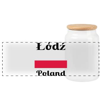 Łódź, Polen - Stilvolle Drucke - Panorama Keksdose mit Holzdeckel - Weiß - Vorne