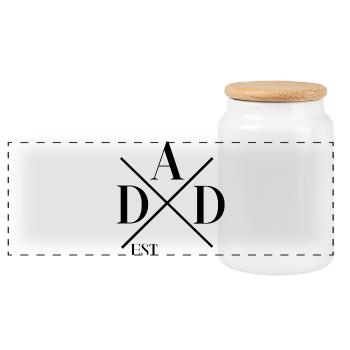Personalisiertes EST-Vater-Sohn Shirt - Panorama Keksdose mit Holzdeckel - Weiß - Vorne