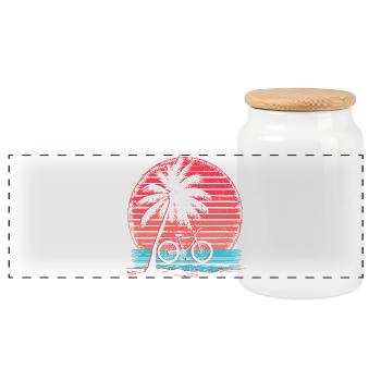 Vélo Synthwave - Boîte à biscuits avec couvercle en bois - blanc - Devant