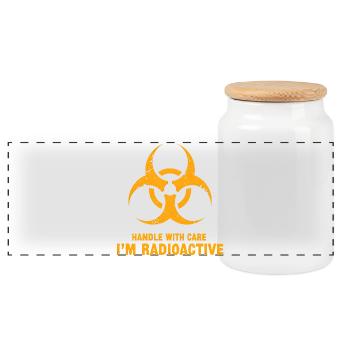 Manipulez avec précaution, je suis radioactif - Boîte à biscuits avec couvercle en bois - blanc - Devant