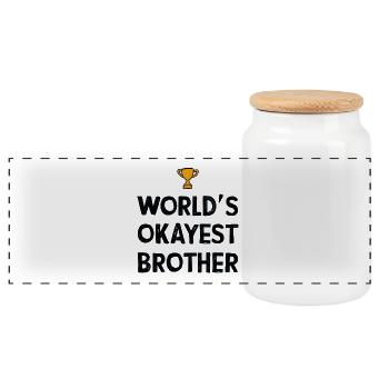 Le frère le plus correct du monde - Boîte à biscuits avec couvercle en bois - blanc - Devant