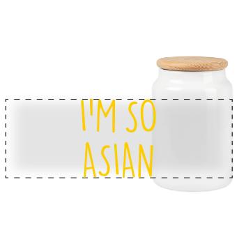 JE SUIS TELLEMENT ASIATIQUE ASIATIQUE Asie - Boîte à biscuits avec couvercle en bois - blanc - Devant