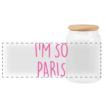 I'M SO PARIS - Panorama Keksdose mit Holzdeckel - Weiß - Vorne