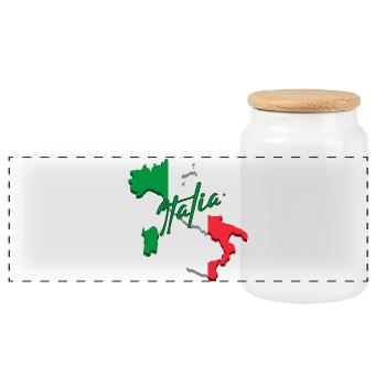 Flagge Italiens, italienischer Stolz - Panorama Keksdose mit Holzdeckel - Weiß - Vorne