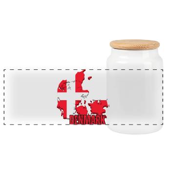Fierté danoise, drapeau du Danemark - Boîte à biscuits avec couvercle en bois - blanc - Devant