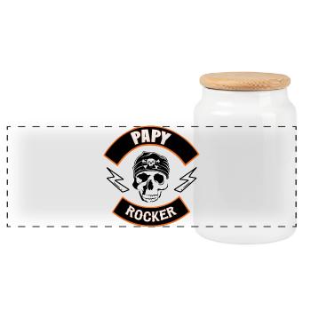 Grandpa rocker - Panoramic Cookie Jar with Wooden Lid - white - Front