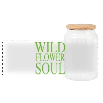 Wildflower Soul – Nature Lover Spirit - Panoramic Cookie Jar with Wooden Lid - white - Front