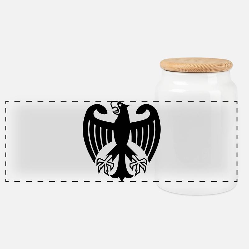 Deutschland Adler - Panorama Keksdose mit Holzdeckel - Weiß