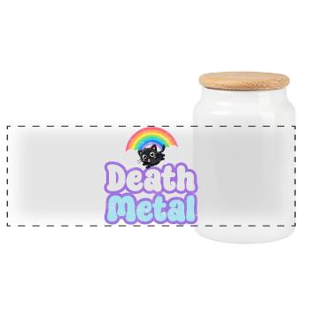 Death metal - Boîte à biscuits avec couvercle en bois - blanc - Devant