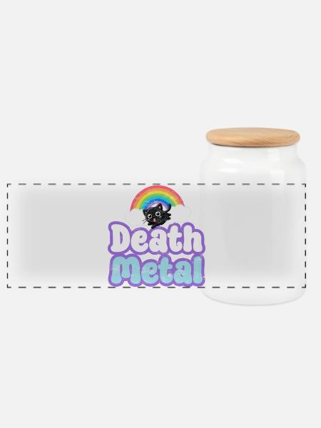 Death metal - Panoramic Cookie Jar with Wooden Lid - white
