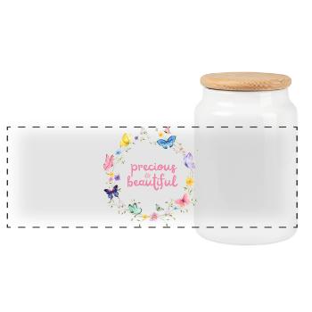precious & beautiful - Panorama Keksdose mit Holzdeckel - Weiß - Vorne