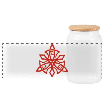 Ailes vikings rouges - Boîte à biscuits avec couvercle en bois - blanc - Devant
