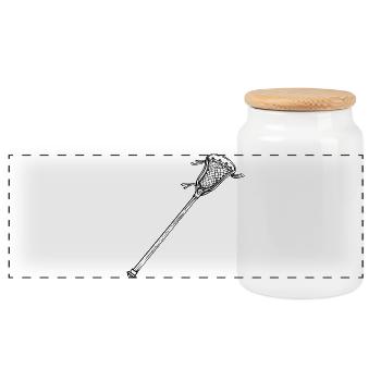 Lacrosse Sticks - Panoramic Cookie Jar with Wooden Lid - white - Front