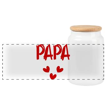 PAPA. FÊTE DES PÈRES. BONNE FÊTE PAPA. BONNE FÊTE. - Boîte à biscuits avec couvercle en bois - blanc - Devant
