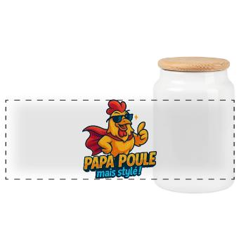 Chicken Style Mode Chic - Panorama Keksdose mit Holzdeckel - Weiß - Vorne