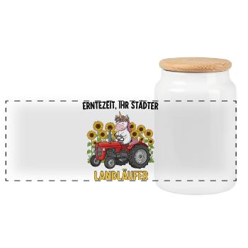 Harvest Time Landläufer - Boîte à biscuits avec couvercle en bois - blanc - Devant