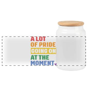 LGBTQ Pride Month - Viel Pride - Panorama Keksdose mit Holzdeckel - Weiß - Vorne