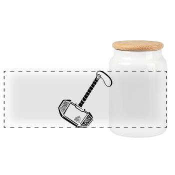 Mjölnir new look - Panorama Keksdose mit Holzdeckel - Weiß - Vorne