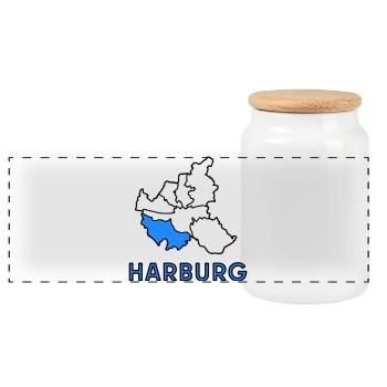 Harburg, un quartier de Hambourg - Boîte à biscuits avec couvercle en bois - blanc - Devant