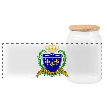Orléanais - Boîte à biscuits avec couvercle en bois - blanc - Devant