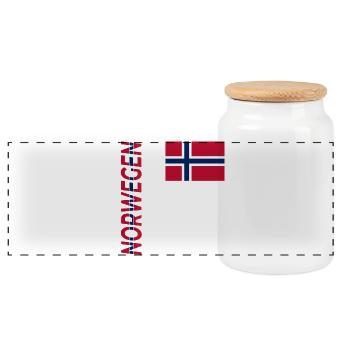 Nordkap - Panorama Keksdose mit Holzdeckel - Weiß - Vorne