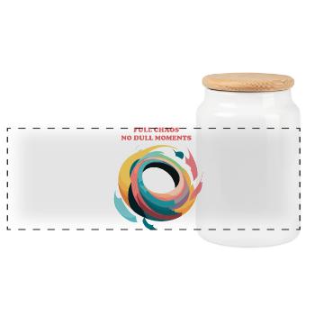 Spirale abstraite du chaos - Boîte à biscuits avec couvercle en bois - blanc - Devant