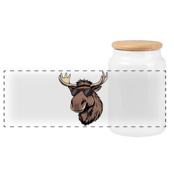 Élan - Boîte à biscuits avec couvercle en bois - blanc - Devant