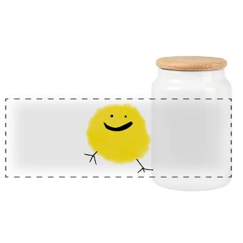 poussin sourire de Pâques drôle enfants moelleux mignon fan - Boîte à biscuits avec couvercle en bois - blanc - Devant