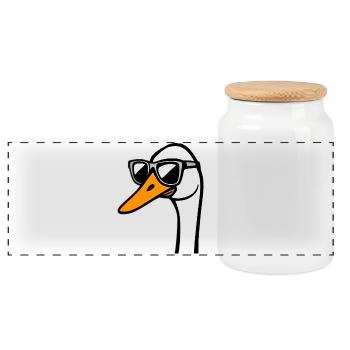 Oie - Boîte à biscuits avec couvercle en bois - blanc - Devant