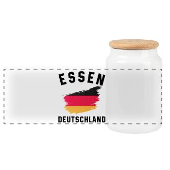 Drapeau allemand dynamique à l’aquarelle - Boîte à biscuits avec couvercle en bois - blanc - Devant