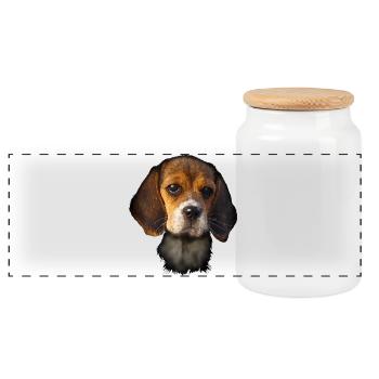 Beagle - Panorama Keksdose mit Holzdeckel - Weiß - Vorne