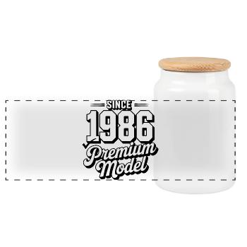 Millésime 1986 Premium Modèle Design - Boîte à biscuits avec couvercle en bois - blanc - Devant