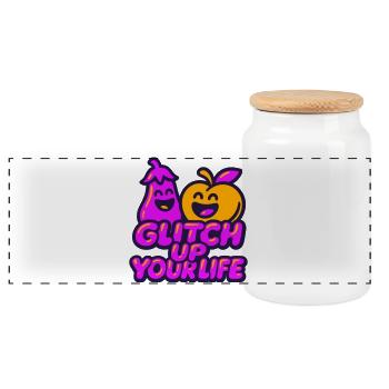 Glitch Up your Life 2 - Boîte à biscuits avec couvercle en bois - blanc - Devant